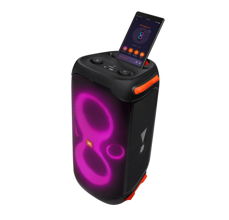 Partybox 110, Portable BT Party Speaker, IPX4, Lights, Wheels