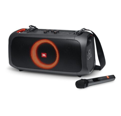 Partybox On the GO, Portable Party Speaker with Strap and Mic