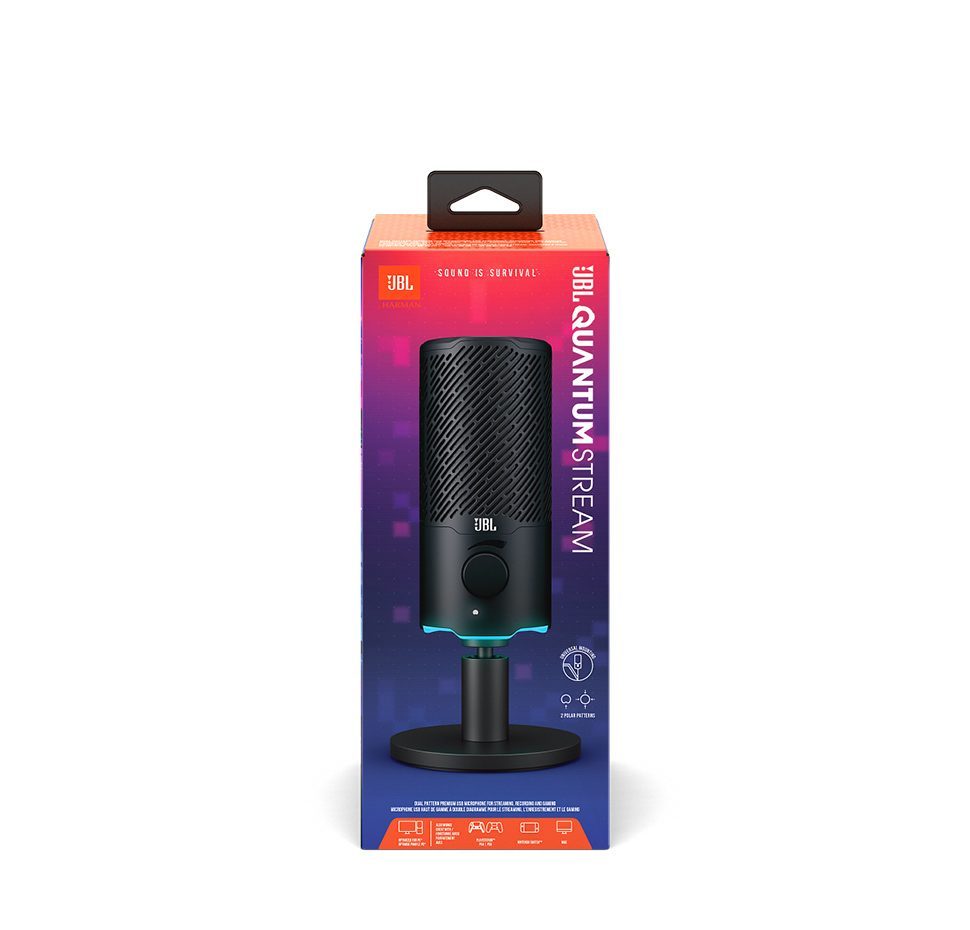 Quantum Stream, Dual Condenser Microphone, USB, RGB, (Black)